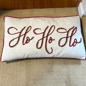 Pottery Barn Holiday Lumbar Pillow “Ho Ho Ho”